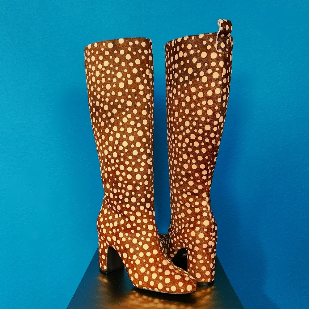 🆕️ 🟤 CECELIA NEW YORK Noel Deer Print Calf Hair Premium Leather Boot // (NWT)